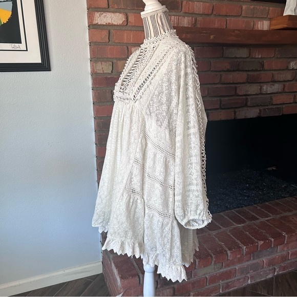 Free People Venice Crochet Mini Dress in Ivory Sz S - Picture 8 of 13
